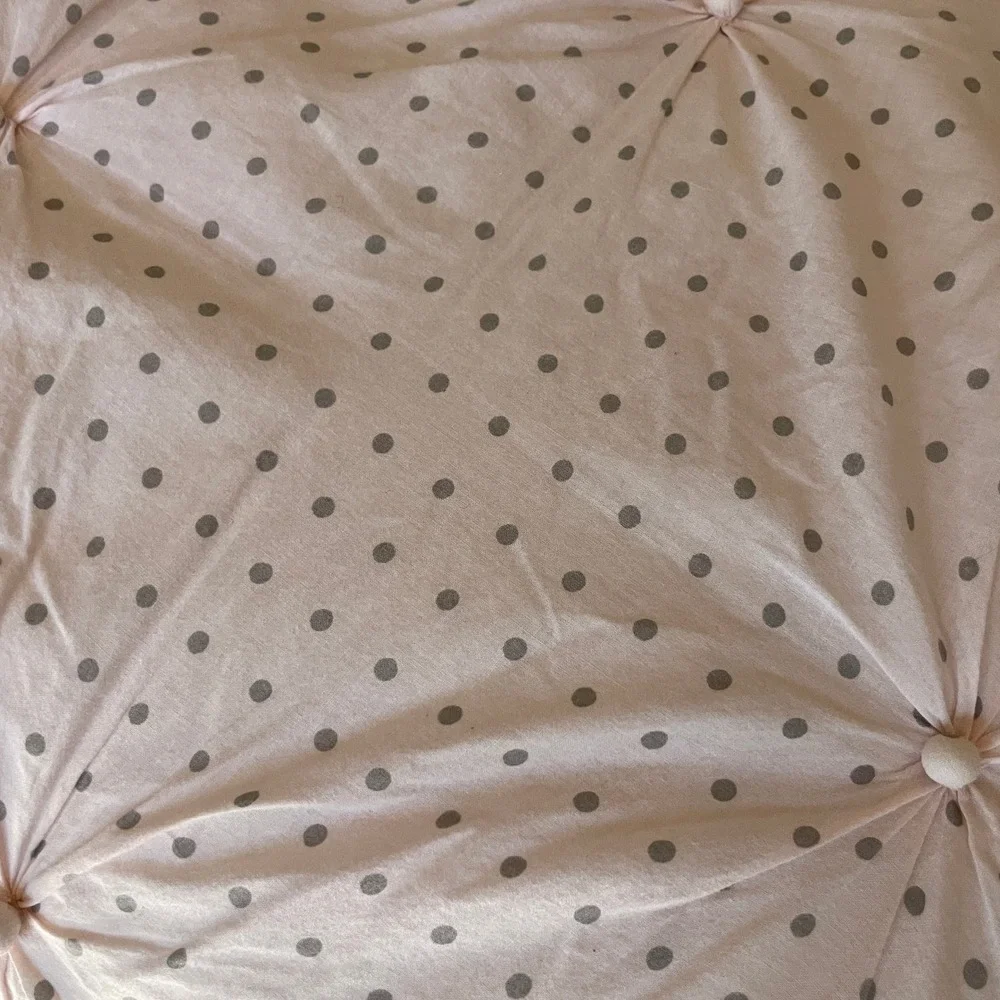 Pottery Barn Kids Millie Polka Dot Comforter Size Twin Pink Pintuck Pleated